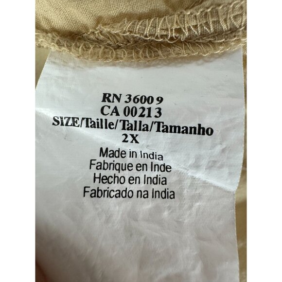 Calvin Klein Jeans Womens Beige Embroidered Button-Up Long Sleeve Shirt 2X - Picture 5 of 16